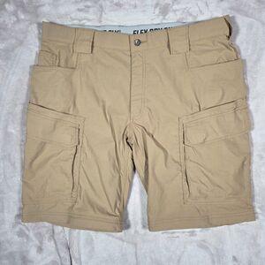 Duluth Flex Dry On The Fly Shorts Mens 40 Relaxed Fit Khaki Stretch